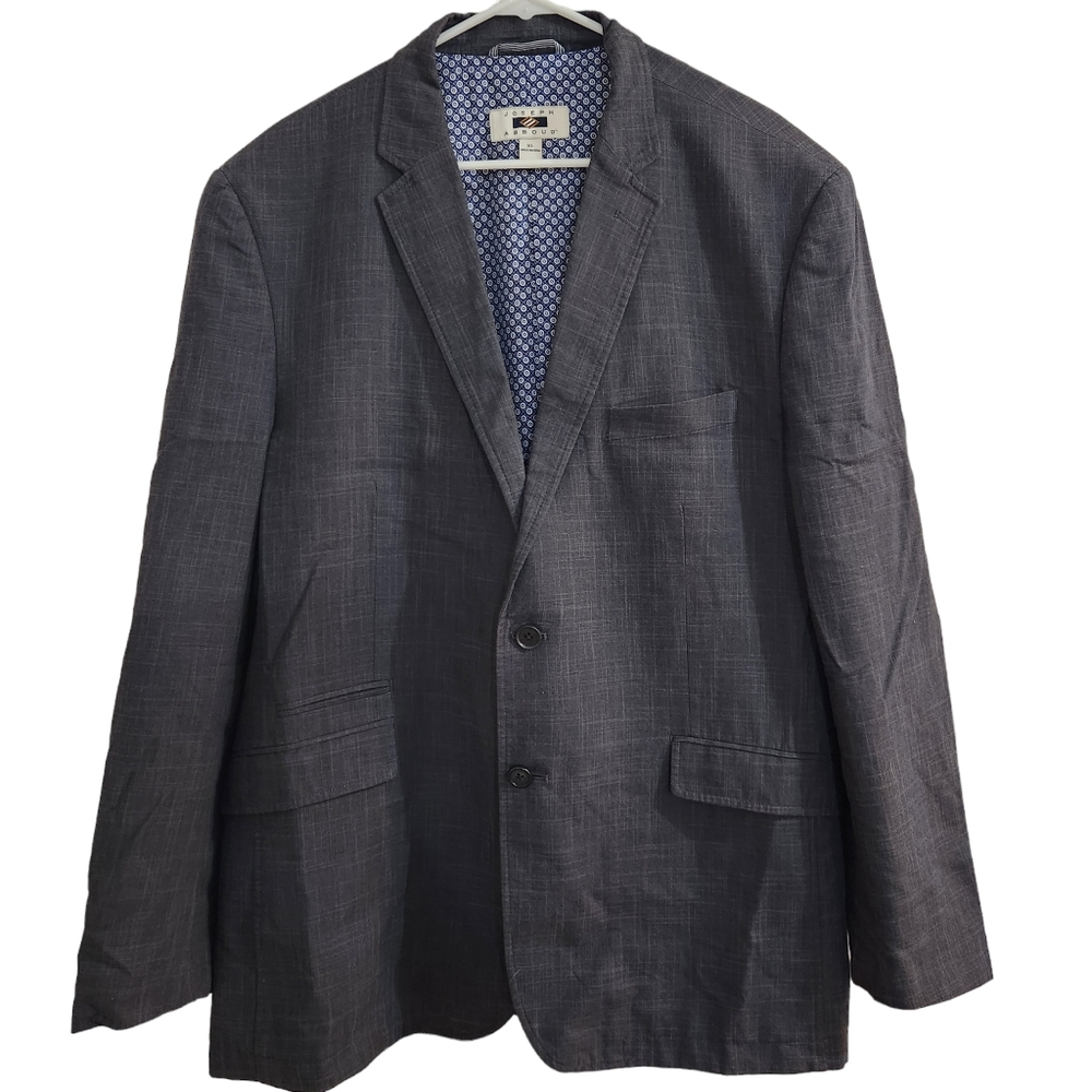 Joseph Abboud 2 Button Double Vent Fully Lined Gray Cotton Sport Coat Blazer XL